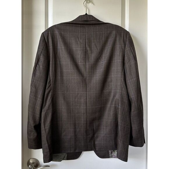 Dormeuil Amadeus Blazer Mens 44R Brown Plaid Wool England Acadamia Business - Picture 2 of 6